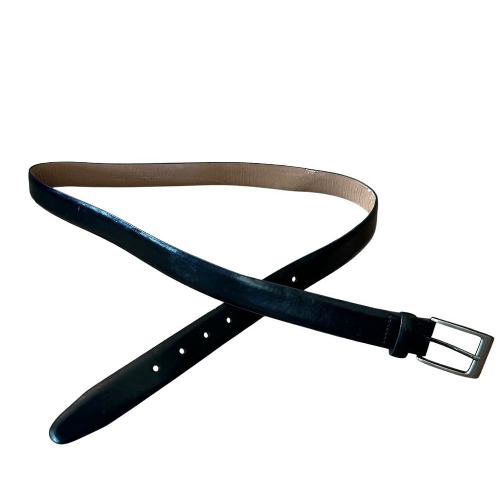 Vintage Dickies Black Leather Minimalist Utilitarian Workwear Belt 42